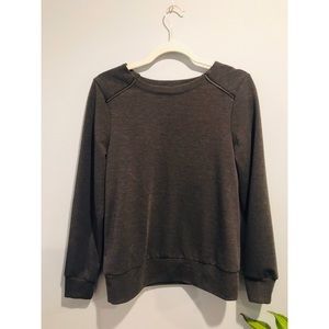 Crewneck Sweatshirt with Zipper Detail